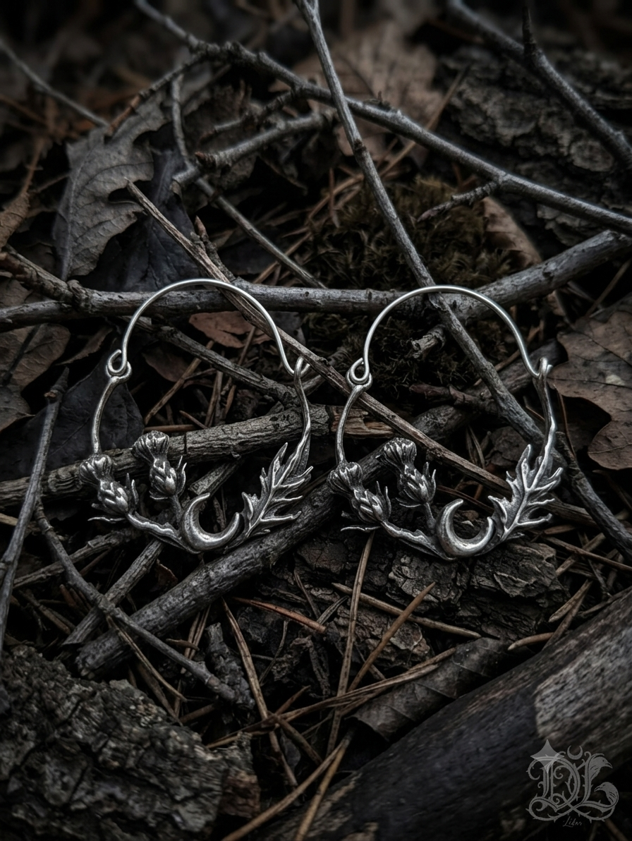 Thistle Hoop Earrings