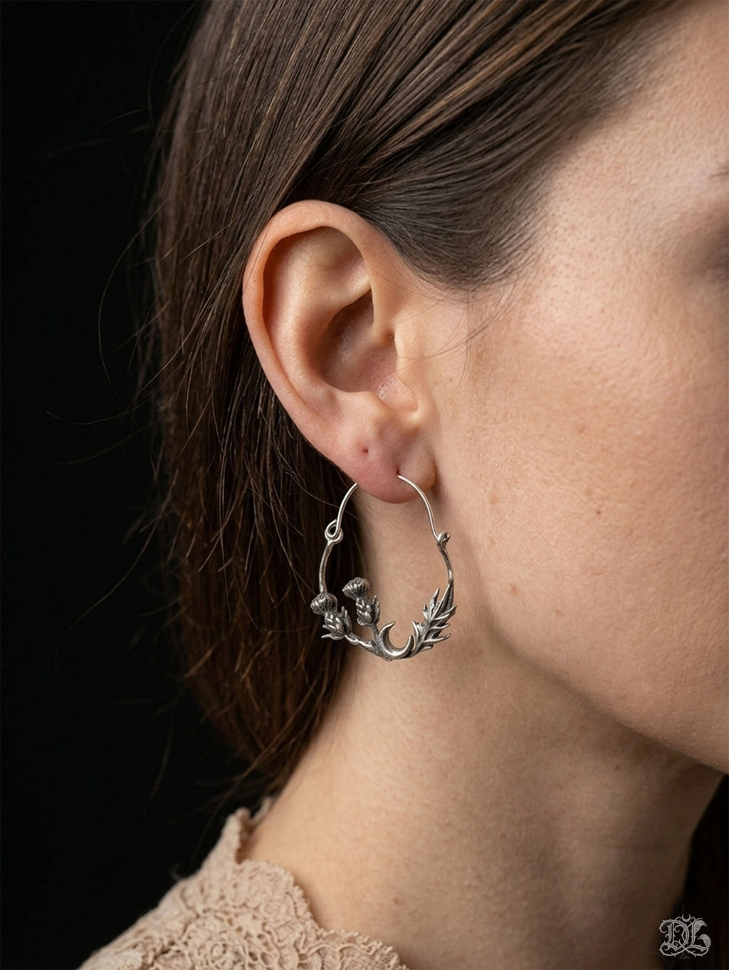 Thistle Hoop Earrings