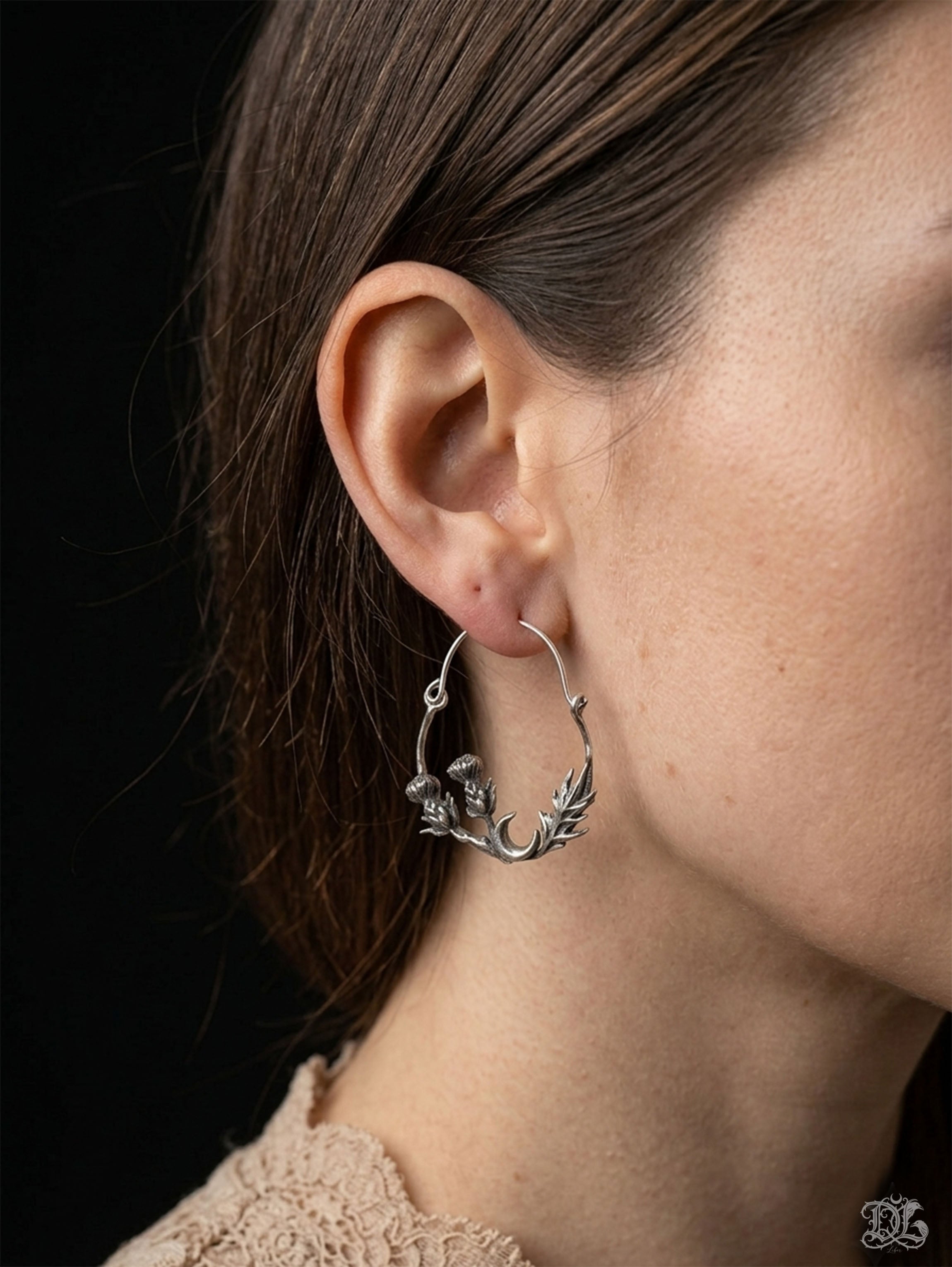 Thistle Hoop Earrings