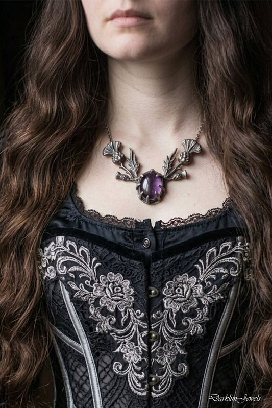 Thistle Statement Necklace silver